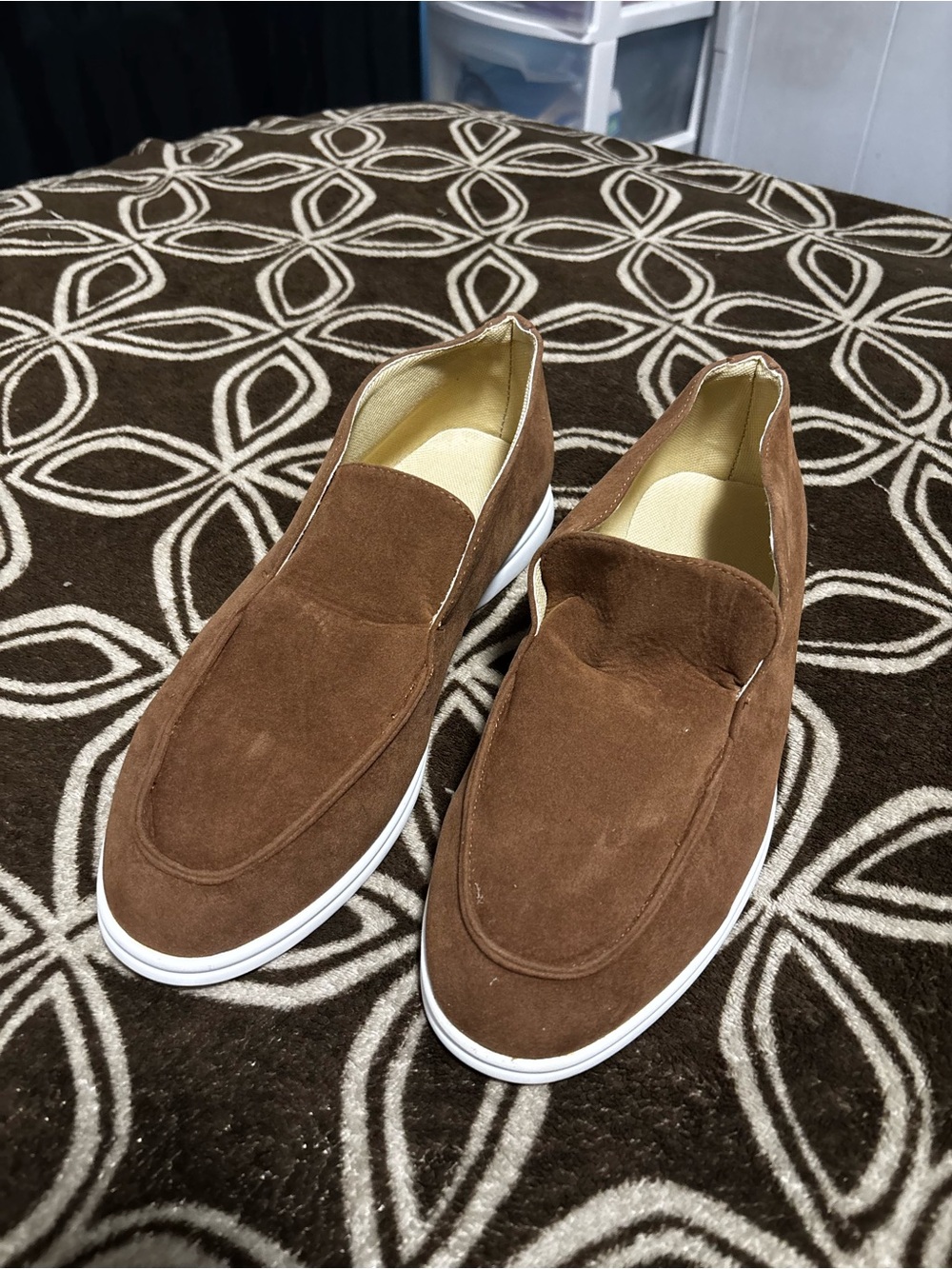 Men's Brown Suede Slip-On Shoes size 11